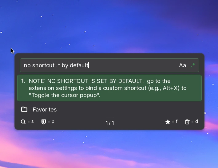 WayToClip clipboard history popup with text and image entries, search, and favorites.